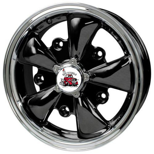GT-5 Wheel (EMPI 5 Spoke) – 15″x5.5″ – 5x205mm – Gloss Black w/ Polished Lip